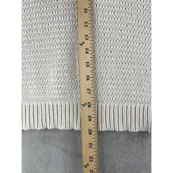 Madewell Breezeway Pullover Ivory Knit V-Neck Cropped Sweater Womens Medium - Picture 5 of 14